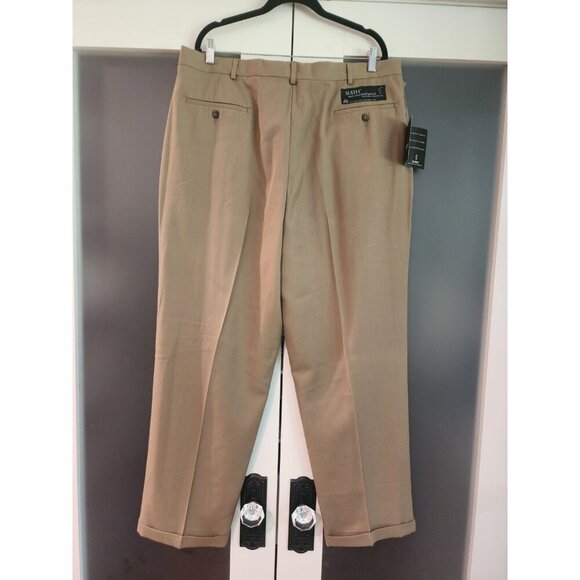 VTG Levi's Slates Worsted Wool Pleated Pants sz 40x32 Cuffed Brown NWT - Picture 3 of 8